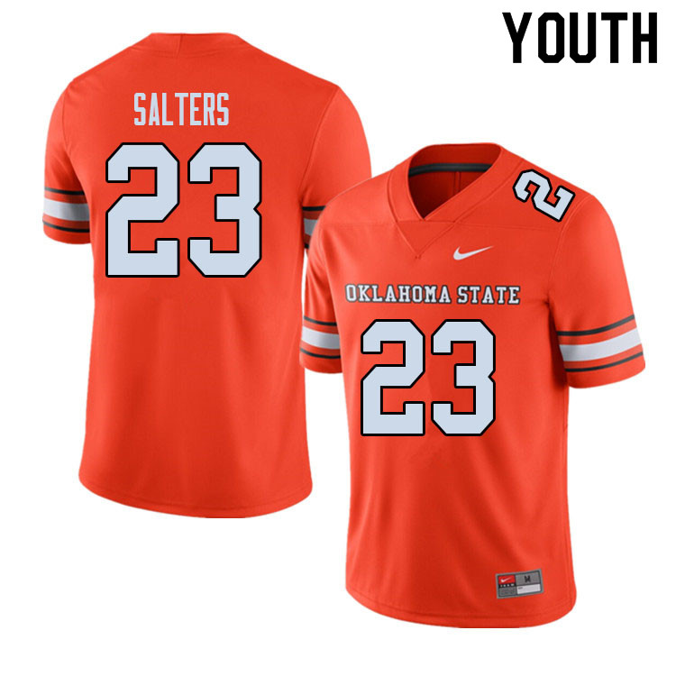 Youth #23 Darius Salters Oklahoma State Cowboys College Football Jerseys Sale-Alternate